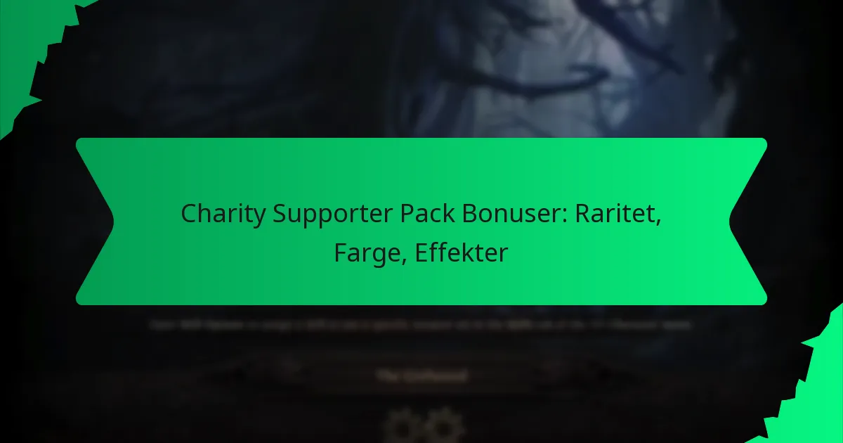 Charity Supporter Pack Bonuser: Raritet, Farge, Effekter