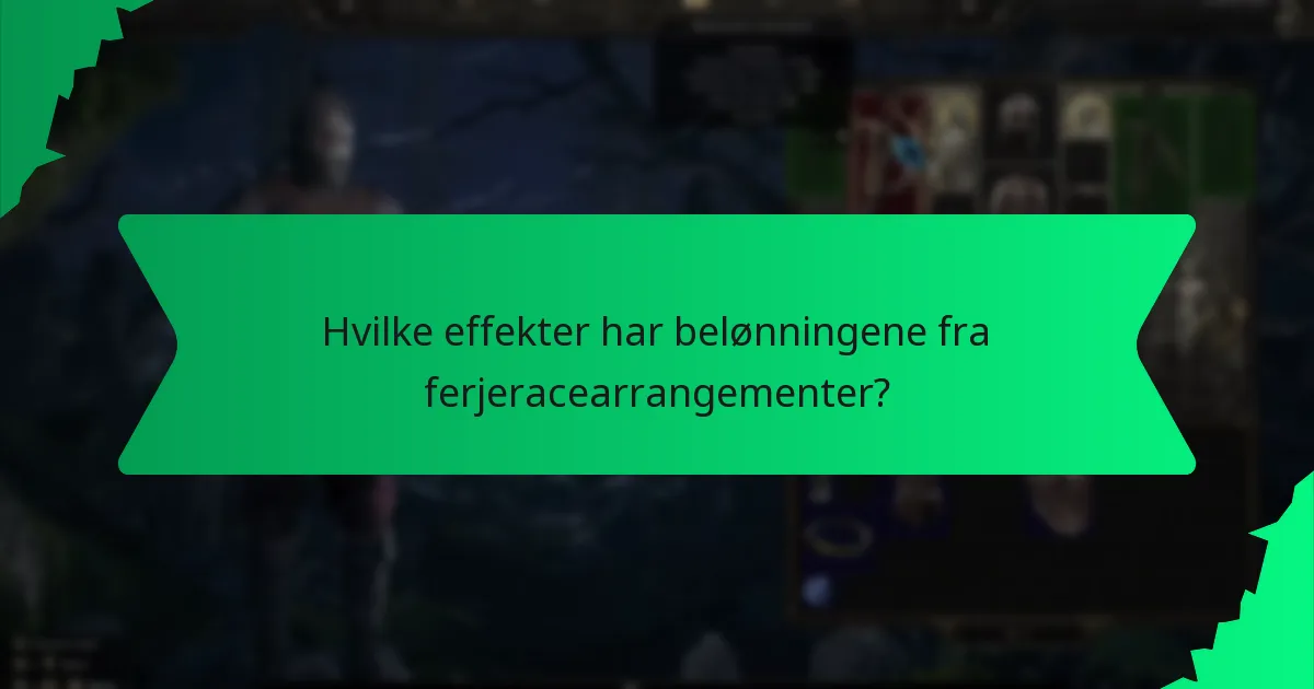 Hvilke fargekombinasjoner brukes for belønningene fra ferjeracearrangementer?